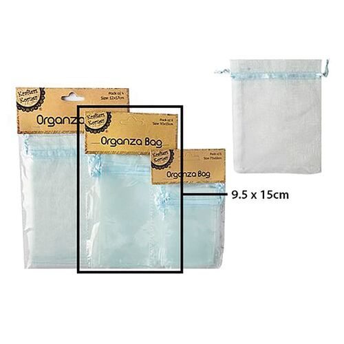 Organza Bagl Blue 9.5x15cm 6 Pack