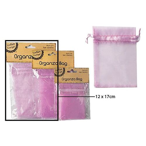 Organza Bag-lavender 12x17cm 4 Pack