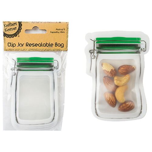 Clip Jar Reseable Bag Pk6 45ml