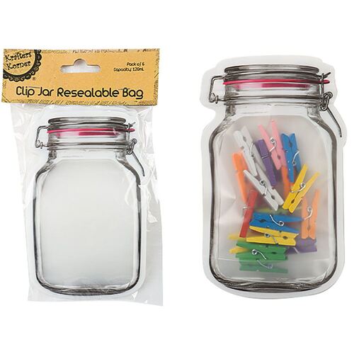 Clip Jar Reseable Bag Pk6 120ml