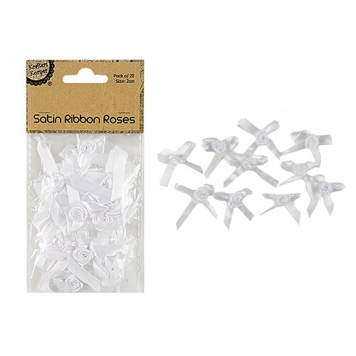 Satin Ribbon Roses Pk20