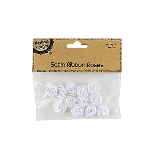 Satin Ribbon Roses Pk12