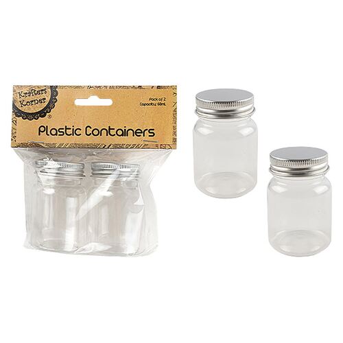 60ml Plastic Containers Pk2