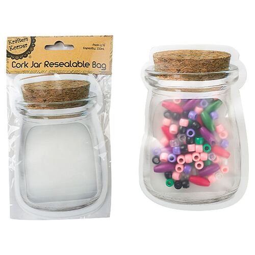 Cork Jar Reseable Bag Pk6 150ml