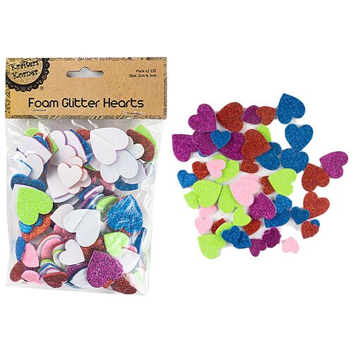 Adhesive Foam Glitter Shapes Pk132