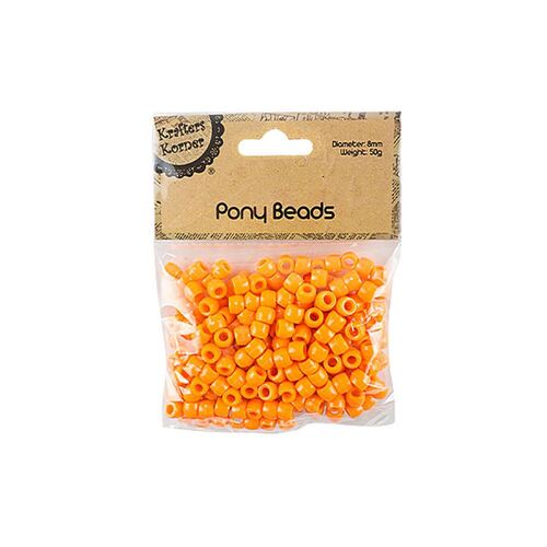 50g Orange Pony Beads
