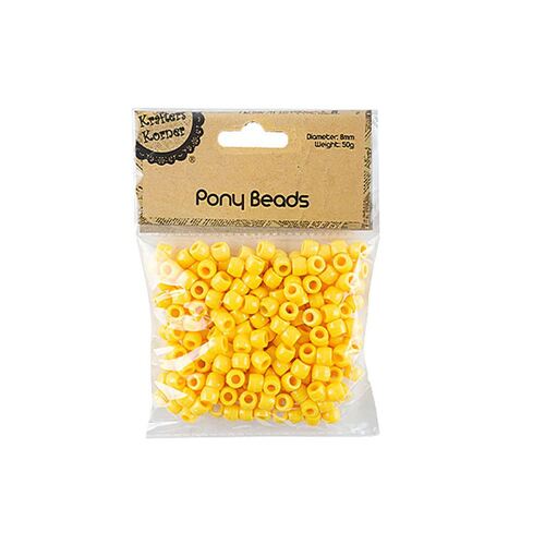 50g Yellow Pony Beads