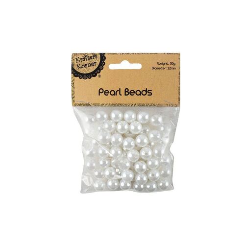 50g 12mm White Pearl Beads