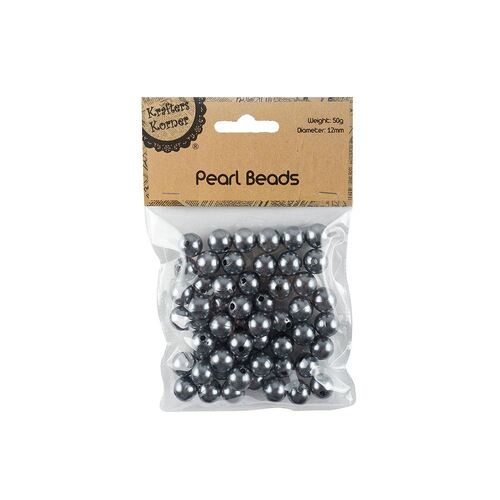 50g 12mm Silver Pearl Beads
