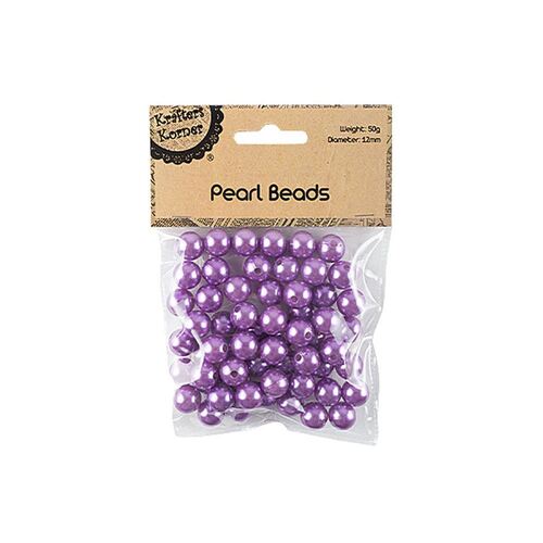 50g 12mm Lavender Pearl Beads