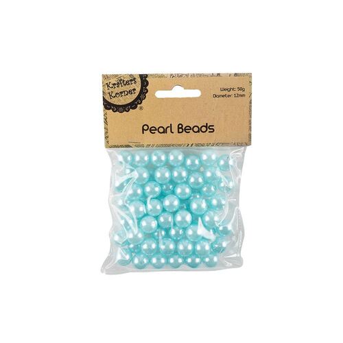 50g 12mm Light Blue Pearl Beads