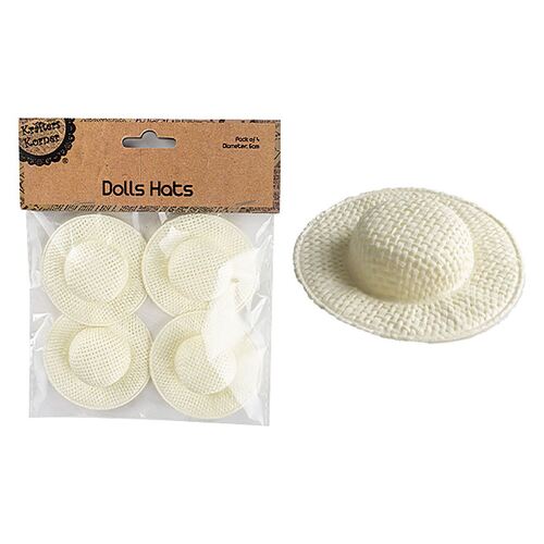 Dolls Hats Cream Pk4