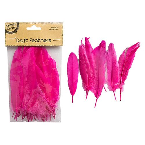 Craft 14cm Pink Feathers Pk50