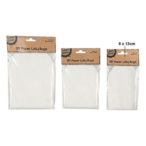Paper Small Lolly Bags 8 X 13cm 20 Pack
