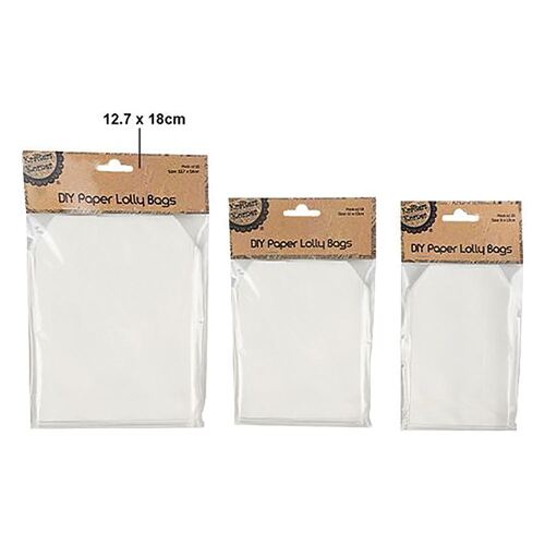 Paper Large1 Lolly Bags 13 X 18cm 15 Pack