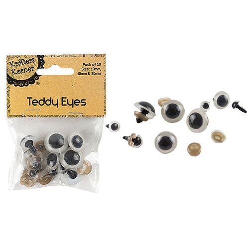 Teddy Eyes Screw-in Pk10