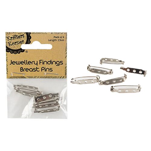 Jewellery Breast Pins Pk6