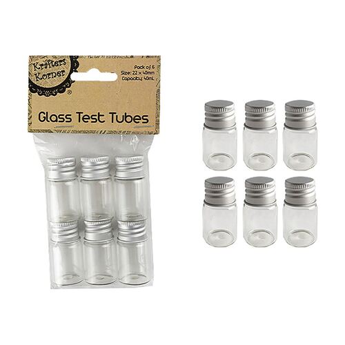 40ml Craft Glass Test Tubes Pk6