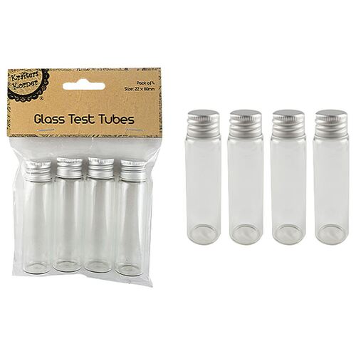 80mm Craft Glass Test Tubes Pk4
