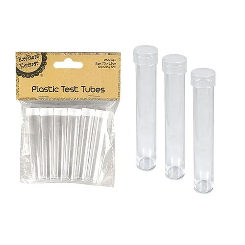 Plastic Test Tubes 6 Pack