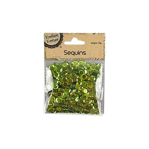 Sequin 20g Lime Green Round Laser