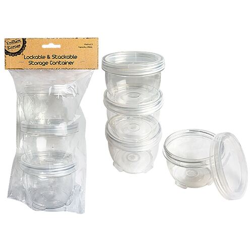 250ml Lockable Stackable Containers Pk3