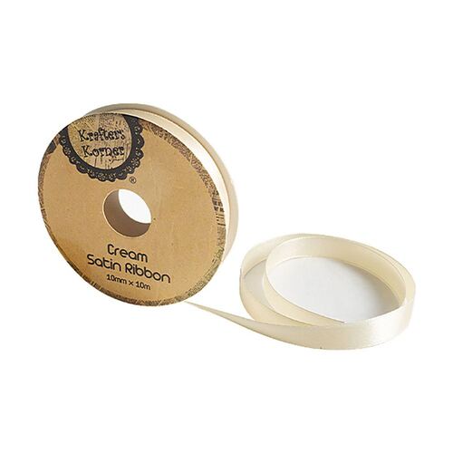 Satin Cream Ribbon 10mmx10m