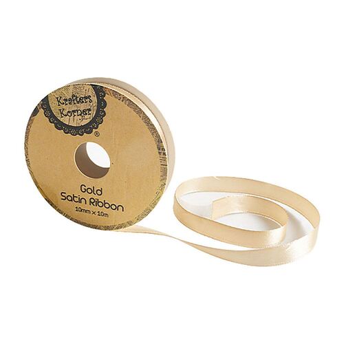Satin Gold Ribbon 10mmx10m