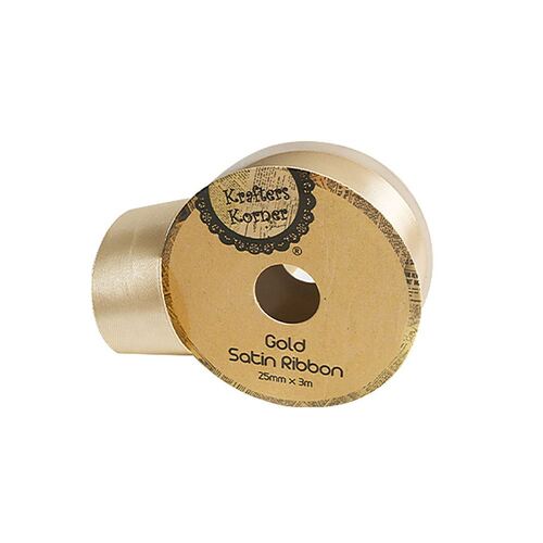 Satin Gold Ribbon 25mmx3m
