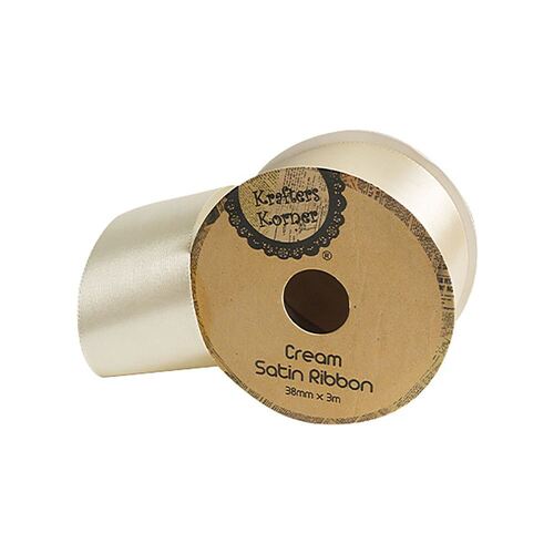 Satin Cream Ribbon 38mmx3m