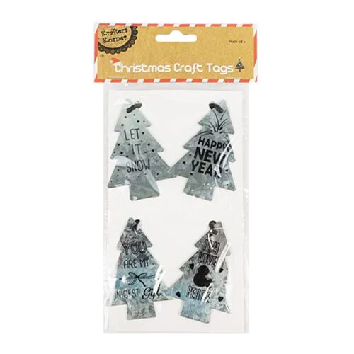 Xmas Craft Metal Tags 4 Pack
