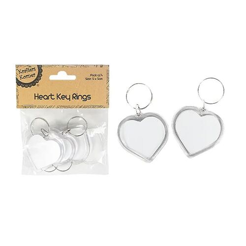Heart Keyrings 4 Pack