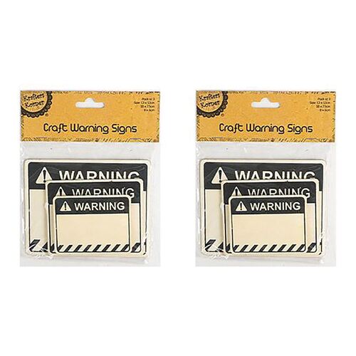 Wooden Craft Warning Signs 3 Pack