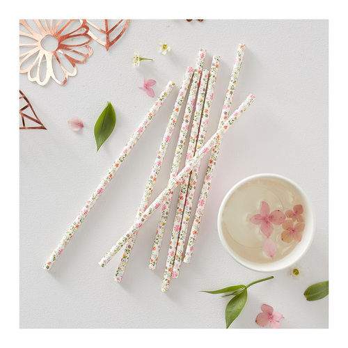 Ditsy Floral Straws Floral 25 Pack
