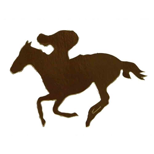 Cutouts Horse & Rider Gold 200mm 12 Pack