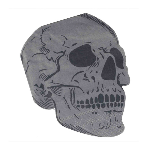 Deadly Soiree Skull Shaped Paper Party Napkins 16 Pack