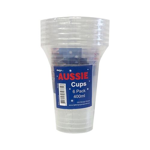 Australia Day Plastic Cups 400ml 6 Pack