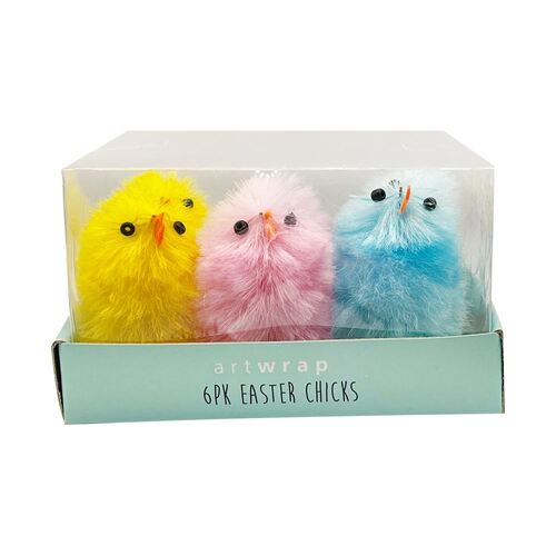 Small Easter Chicks 6 Pack Assorted