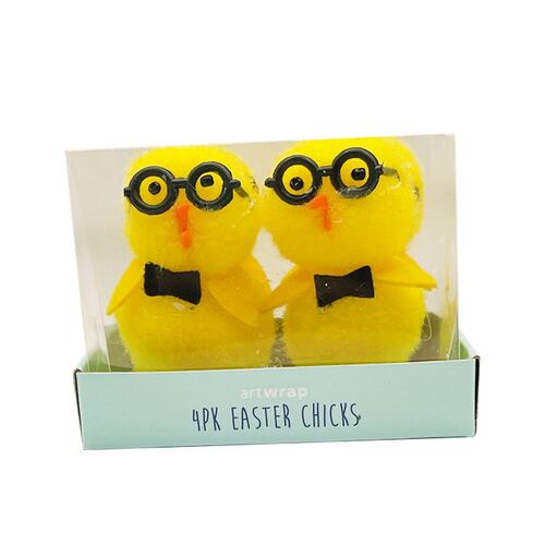 Easter Chicks with Glasses 4 Pack