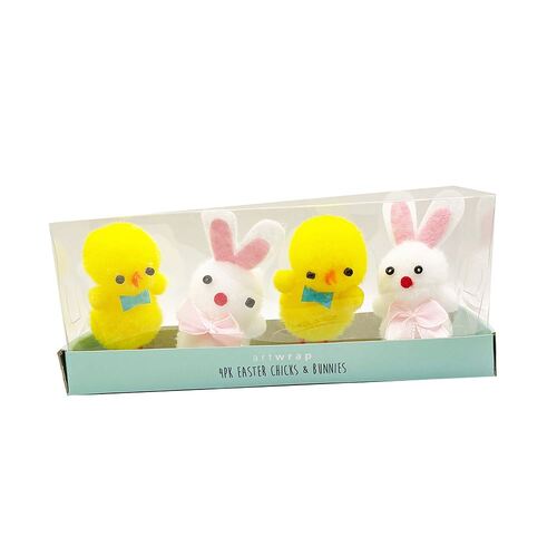 Easter Assorted Bunnies and Chicks 4 Pack