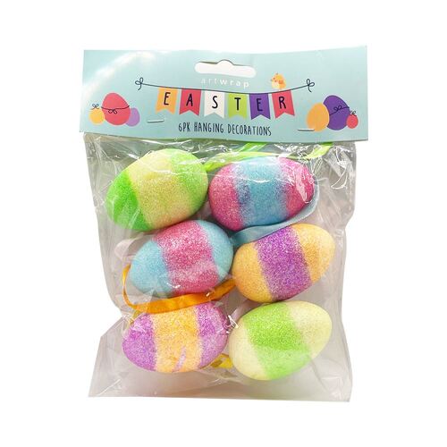 Easter hanging Decoration Eggs Glitter Ombre 6 Pack