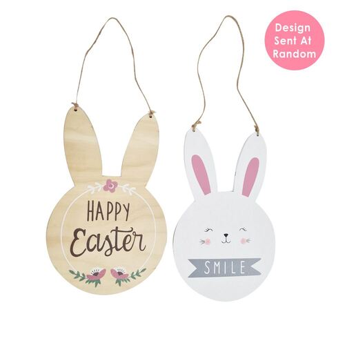 Wooden Hanging Easter Rabbit Large ? 1 Piece