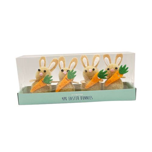 Easter Bunnies with Carrot 4 Pack