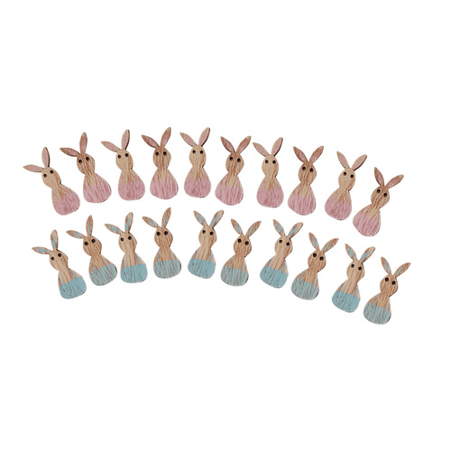 Easter Wooden Rabbit Decorations 20 pack 
