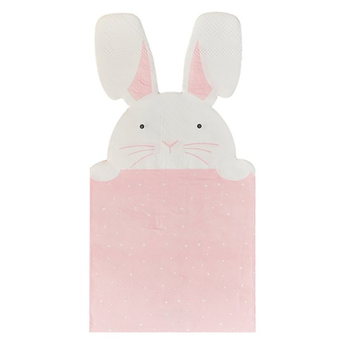 Eggciting Easter Peeking Bunny Easter Napkins 16 Pack