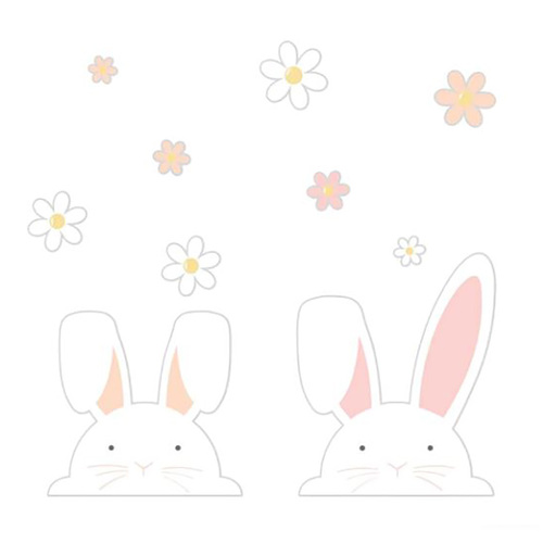 Eggciting Easter Bunny Easter Window Stickers 2 Pack