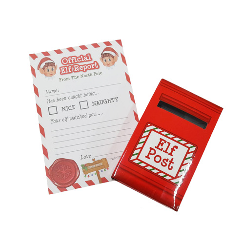 Xmas Elves BB Elf Reports with Post Box 25 Pack