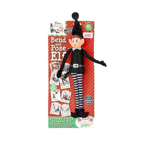 Elves Behaving Badly Boy Elf Bendable Black
