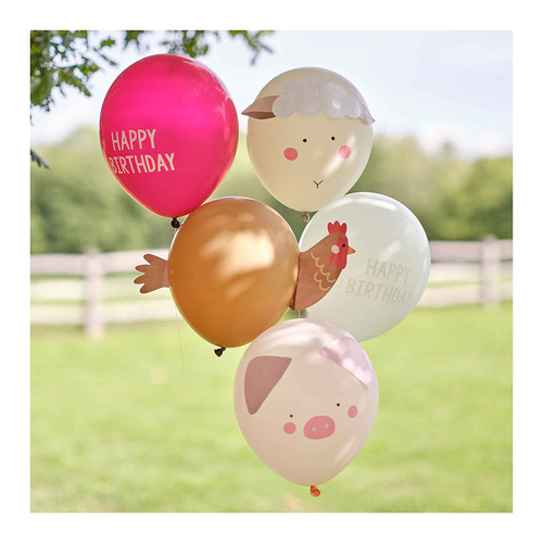 Farm Friends Birthday Balloon Party Bundle 5 Pack