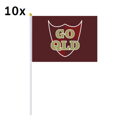 QLD Hand Flags 10 Pack